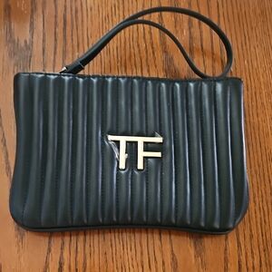 Tom Ford Black Quilted Wristlet with Gold Logo